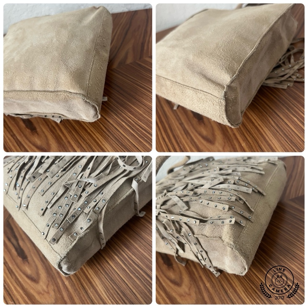 CHANEL Vintage Suede Fringe Rhinestone Mini Tote CC Logo - Picture 14 of 16